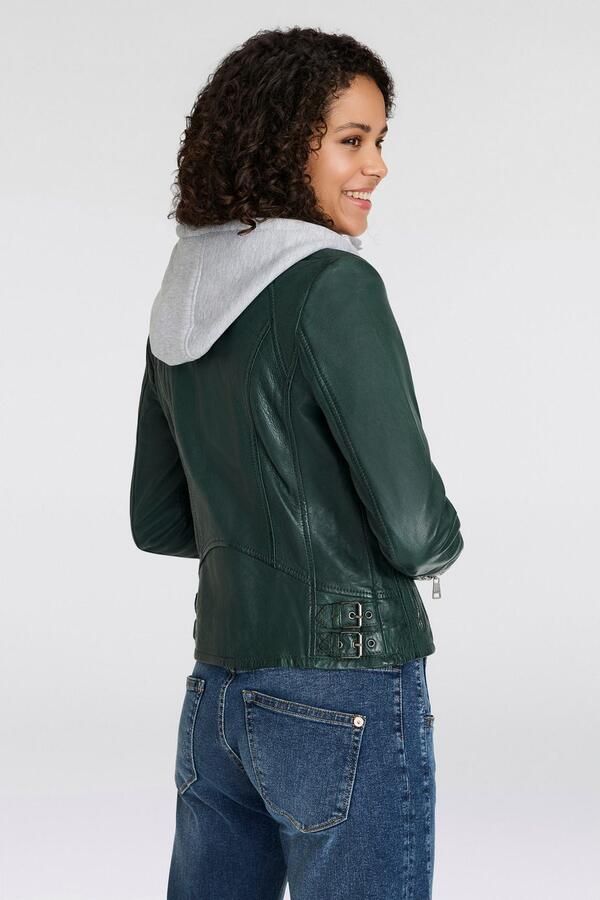 Mauritius Leren jack Nola LEGV met een afneembare jerseycapuchon - Foto 11