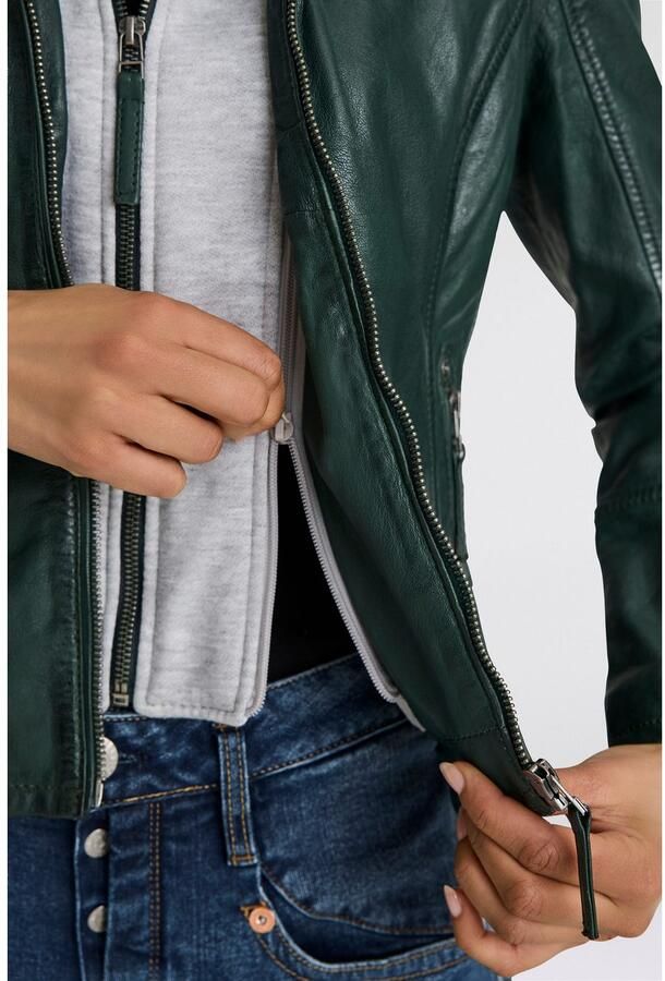 Mauritius Leren jack Nola LEGV met een afneembare jerseycapuchon - Foto 2