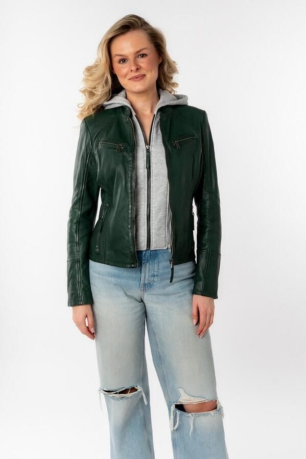 Mauritius Leren jack Nola LEGV met een afneembare jerseycapuchon - Foto 5