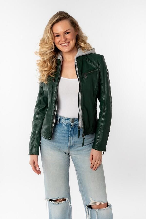 Mauritius Leren jack Nola LEGV met een afneembare jerseycapuchon - Foto 6