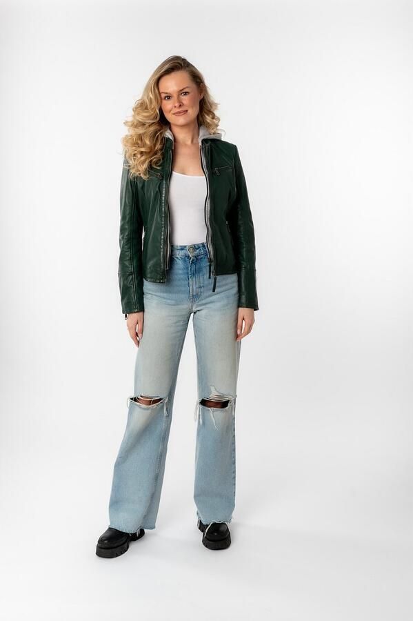 Mauritius Leren jack Nola LEGV met een afneembare jerseycapuchon - Foto 9