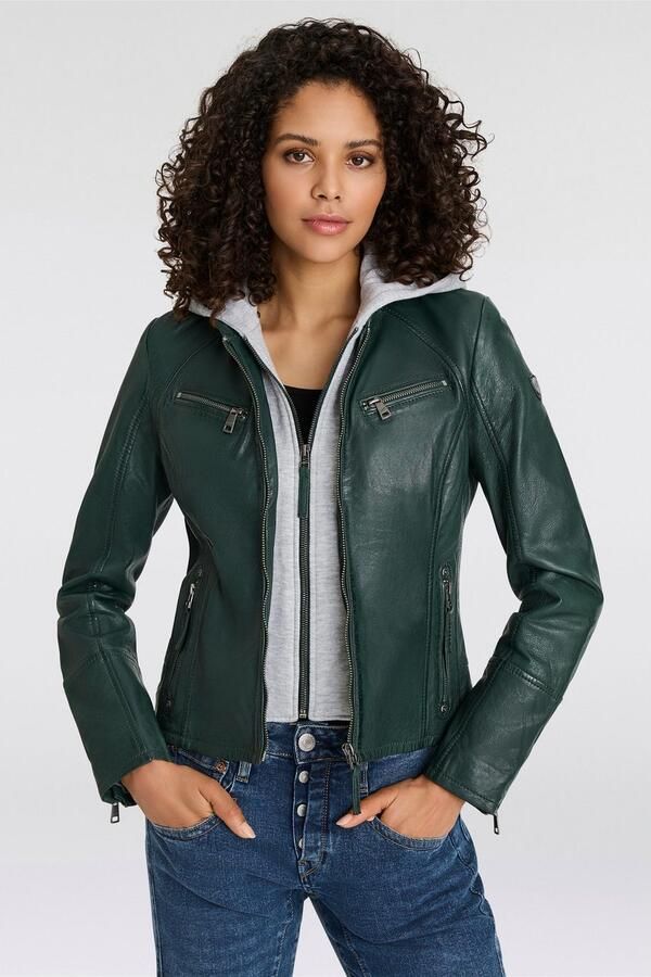 Mauritius Leren jack Nola LEGV met een afneembare jerseycapuchon - Foto 4