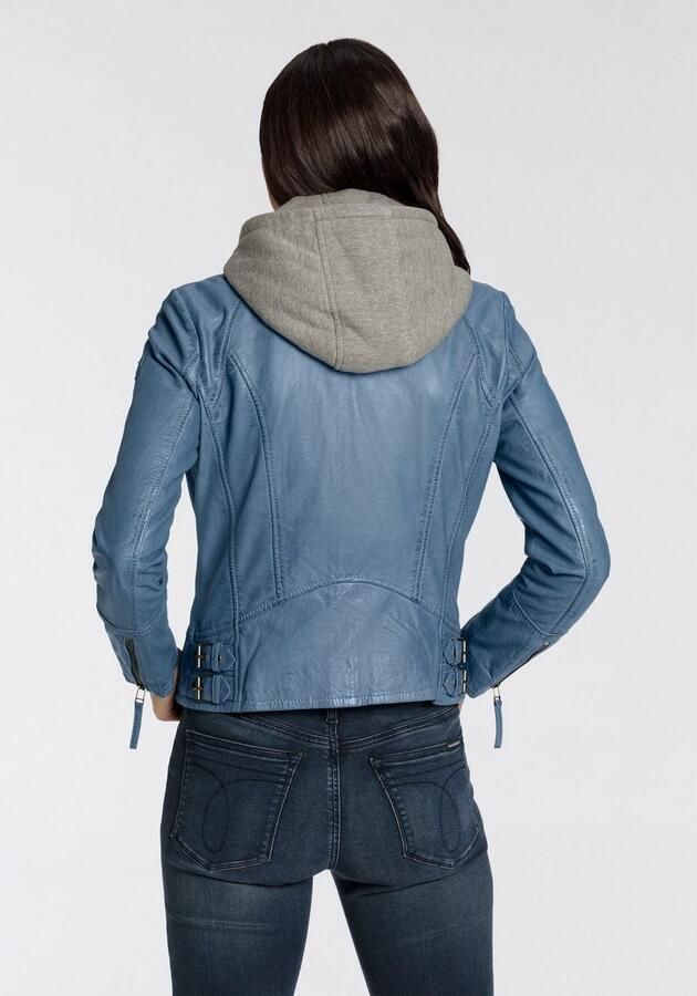 Mauritius Leren jack NOLA Two-in-one stijl met een afneembare jerseycapuchon - Foto 5
