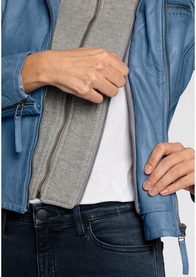 Mauritius Leren jack NOLA Two-in-one stijl met een afneembare jerseycapuchon - Foto 2