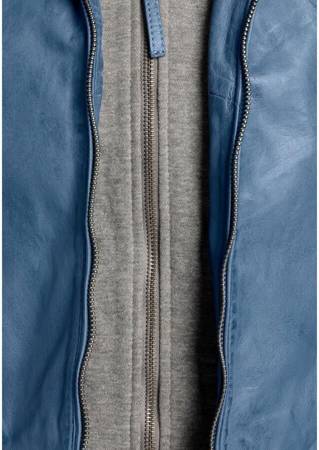 Mauritius Leren jack NOLA Two-in-one stijl met een afneembare jerseycapuchon - Foto 3