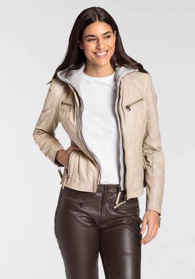 Mauritius Leren jack NOLA Two-in-one stijl met een afneembare jerseycapuchon - Foto 7