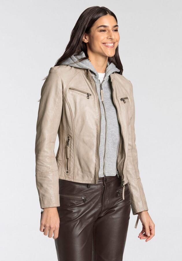 Mauritius Leren jack NOLA Two-in-one stijl met een afneembare jerseycapuchon - Foto 5