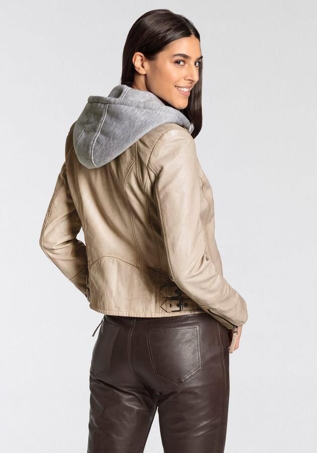 Mauritius Leren jack NOLA Two-in-one stijl met een afneembare jerseycapuchon - Foto 6