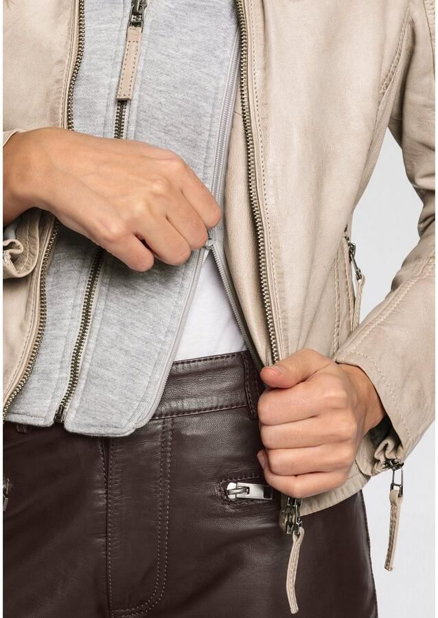 Mauritius Leren jack NOLA Two-in-one stijl met een afneembare jerseycapuchon - Foto 2