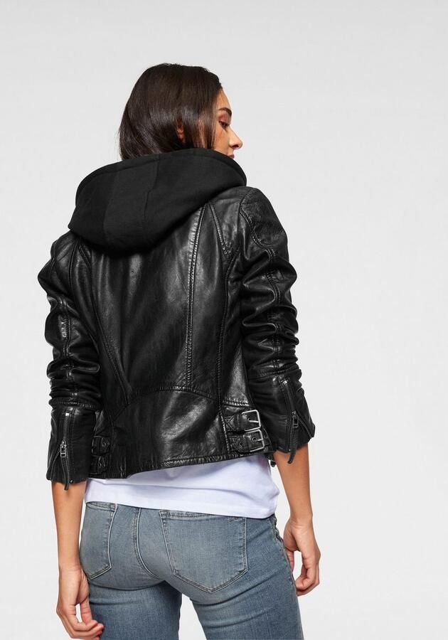 Mauritius Leren jack NOLA Two-in-one stijl met een afneembare jerseycapuchon - Foto 5
