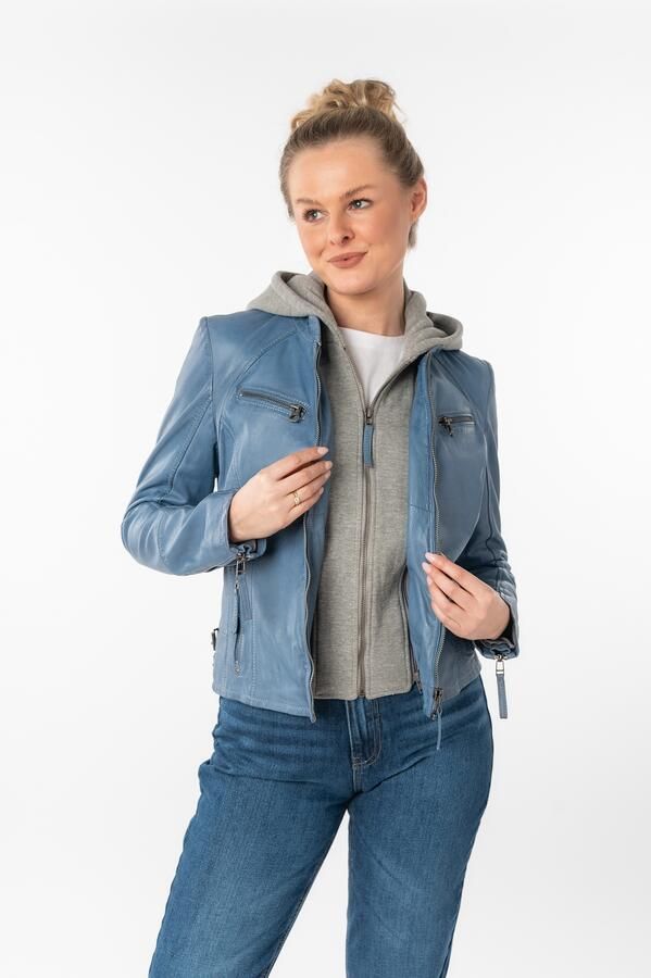 Mauritius Leren jack NOLA Two-in-one stijl met een afneembare jerseycapuchon - Foto 6