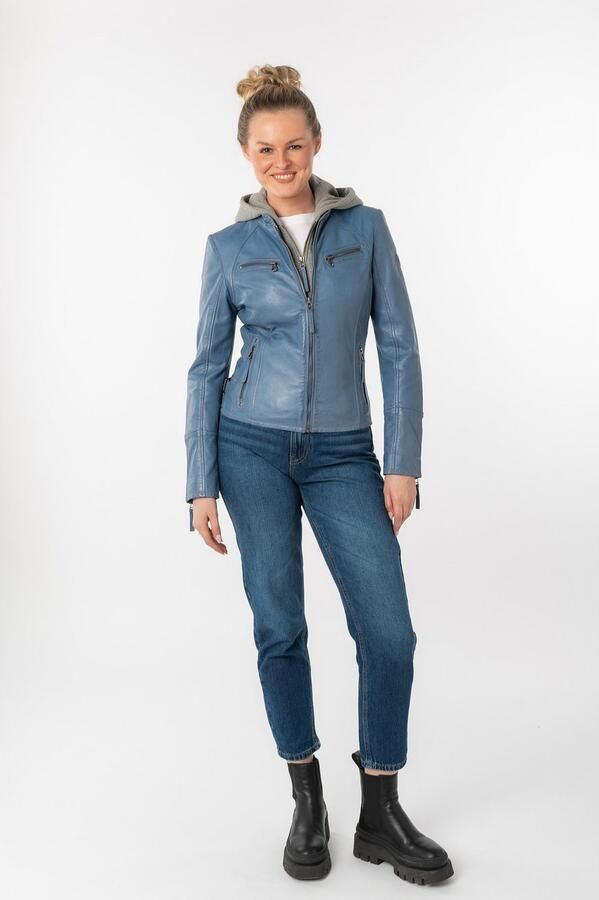 Mauritius Leren jack NOLA Two-in-one stijl met een afneembare jerseycapuchon - Foto 7