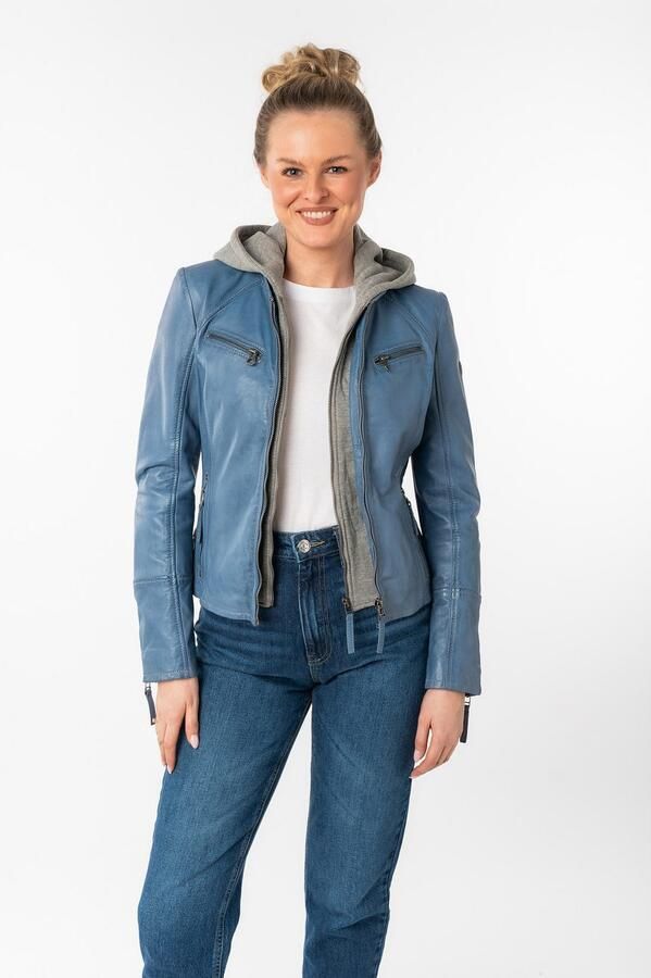 Mauritius Leren jack NOLA Two-in-one stijl met een afneembare jerseycapuchon - Foto 8