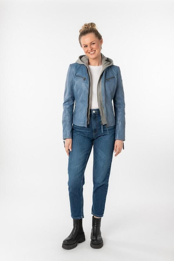 Mauritius Leren jack NOLA Two-in-one stijl met een afneembare jerseycapuchon - Foto 11
