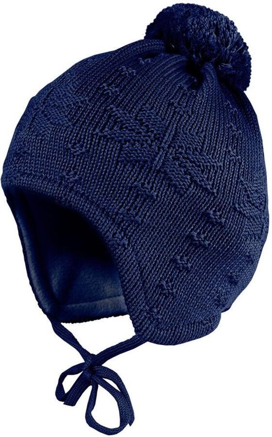MAXIMO Gebreide muts met noorse ster pompon en bindband