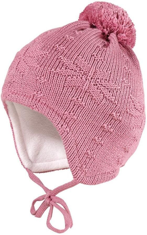 MAXIMO Gebreide muts met noorse ster pompon en bindband