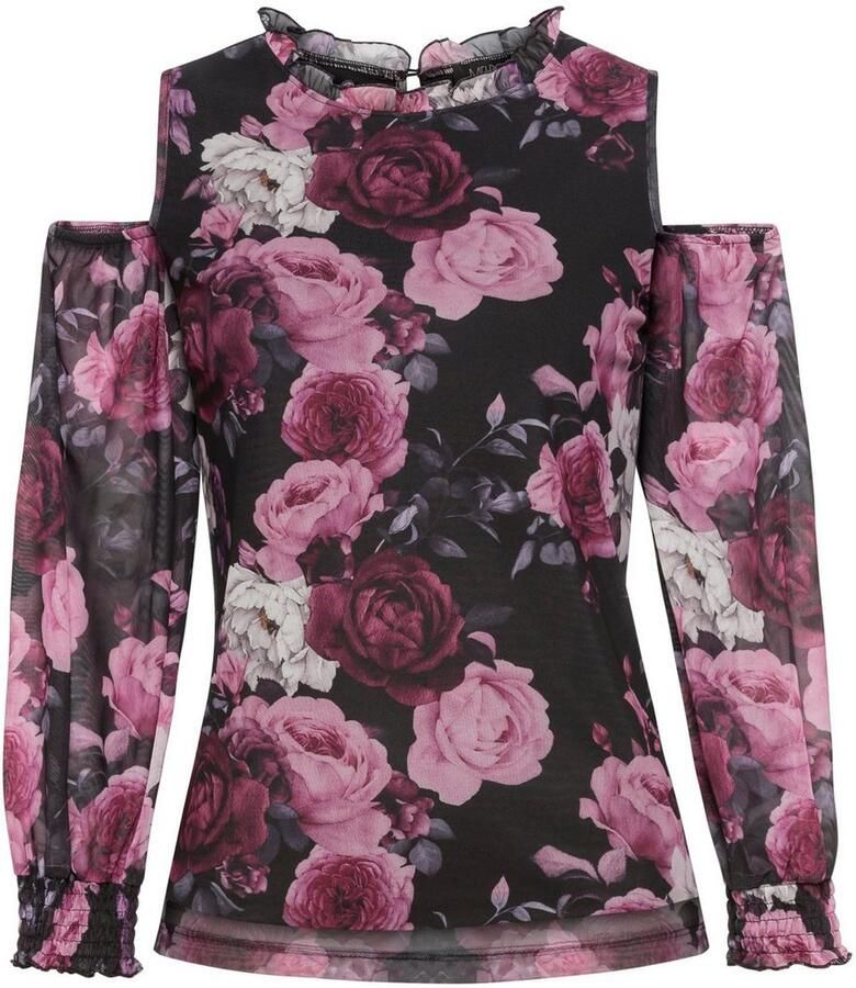 Melrose Blouse met lange mouwen met elegante bloemenprint nieuwe collectie