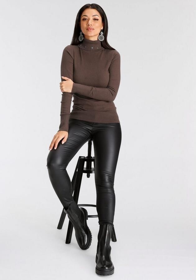 Melrose Coltrui met decoratieve klinknagels in nauwe pasvorm - Foto 5