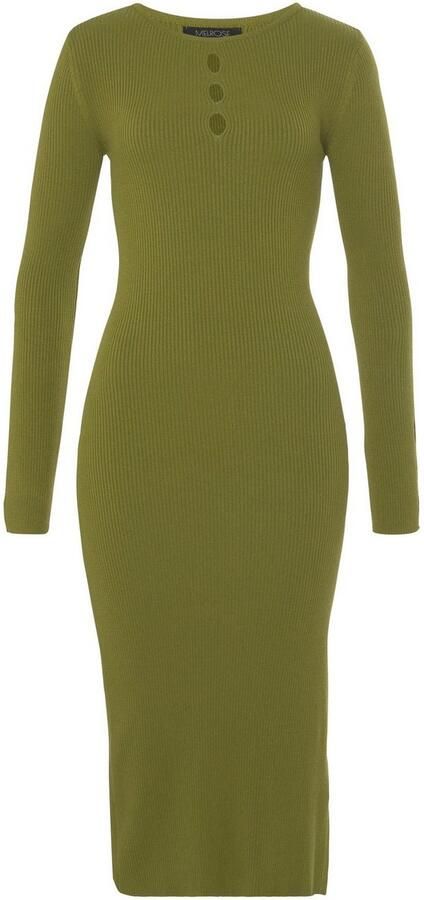 Melrose Gebreide jurk in midi-lengte met vrouwelijke cut-outs en zijsplit - Foto 5