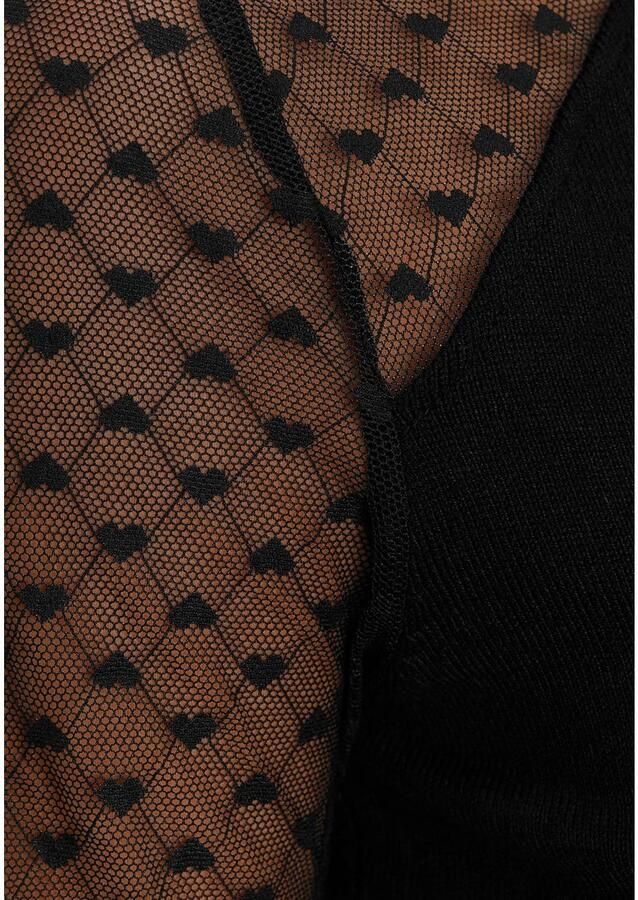 Melrose Gebreide jurk in mini-lengte van fijnbreisel met meshapplicatie