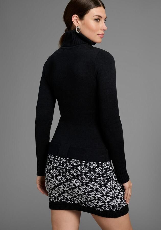 Melrose Gebreide jurk in nauwe vorm mini-lengte met riem - Foto 3