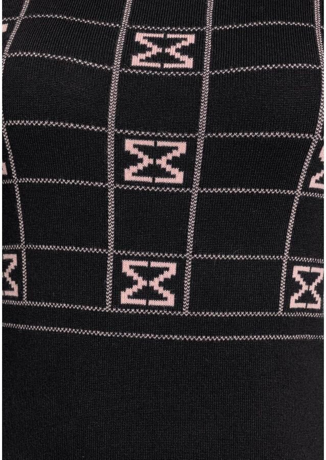 Melrose Gebreide jurk in vrouwelijke mini-lengte met jacquard patroon