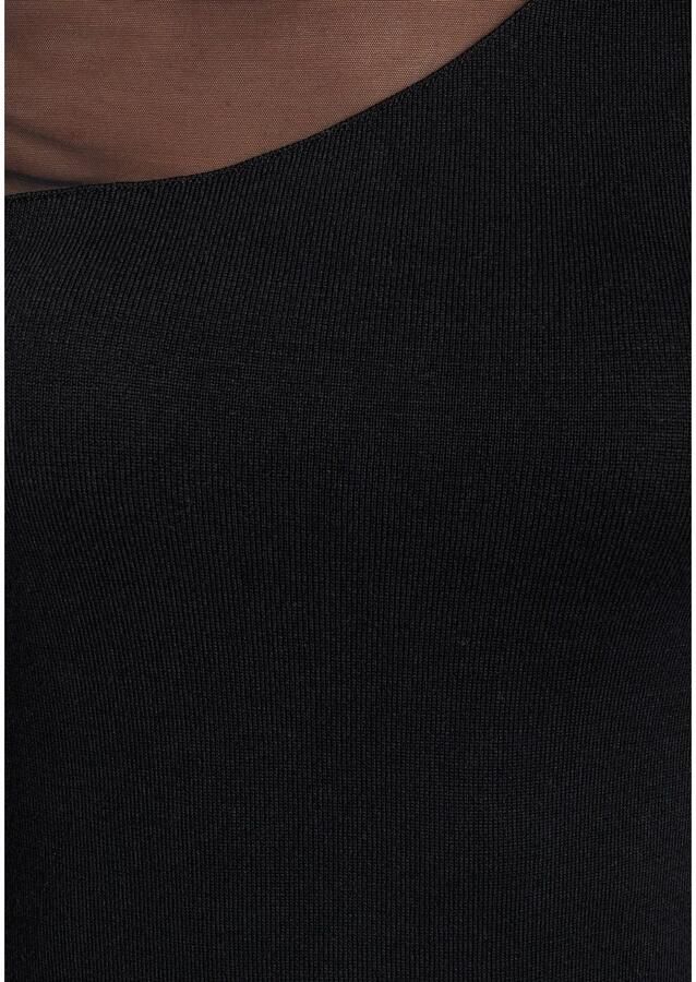 Melrose Gebreide jurk in vrouwelijke mini-lengte met mesh