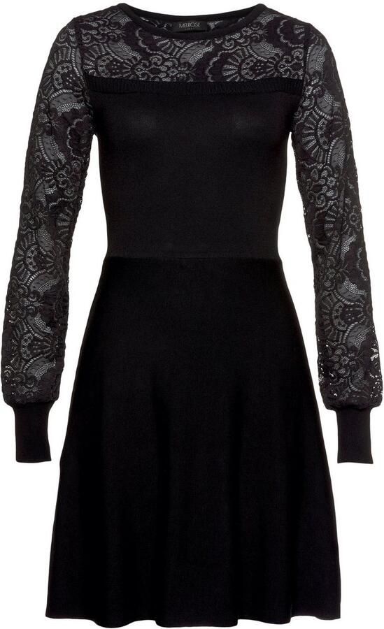 Melrose Gebreide jurk Mini-lengte voor bijzondere gelegenheden met kantinzetstuk - Foto 7