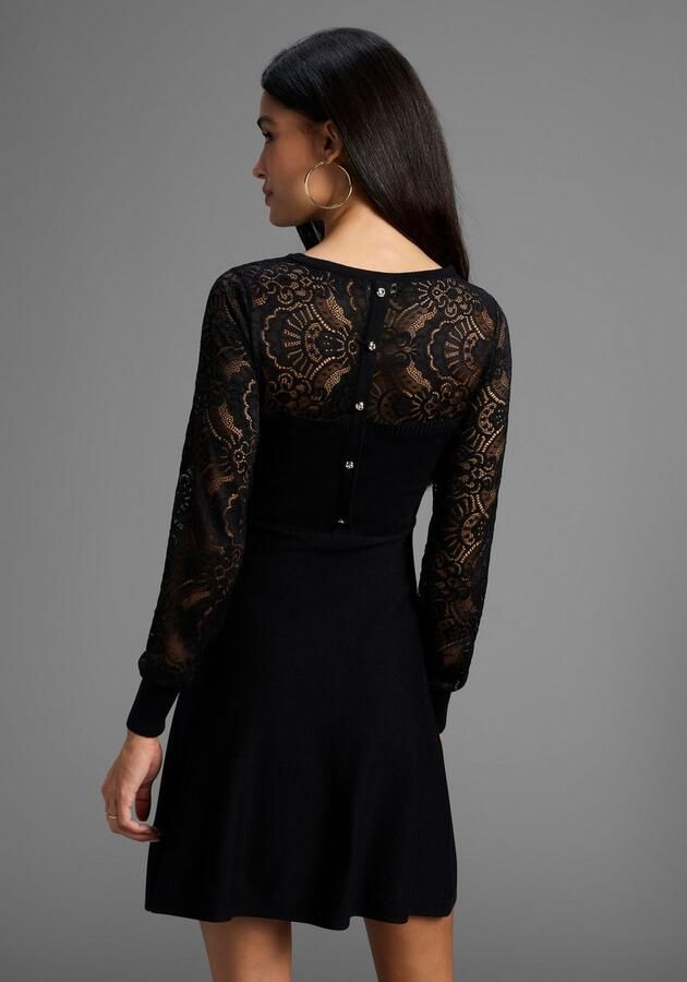 Melrose Gebreide jurk Mini-lengte voor bijzondere gelegenheden met kantinzetstuk - Foto 4