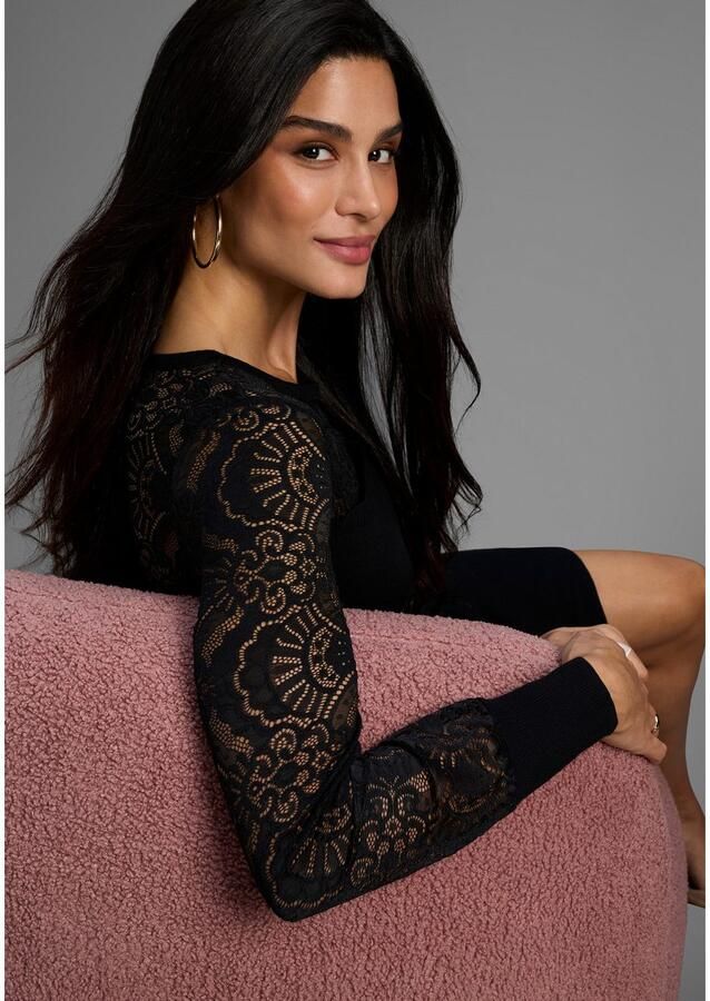 Melrose Gebreide jurk Mini-lengte voor bijzondere gelegenheden met kantinzetstuk