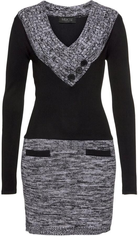 Melrose Gebreide jurk van grofbreisel met contrastdetails - Foto 7