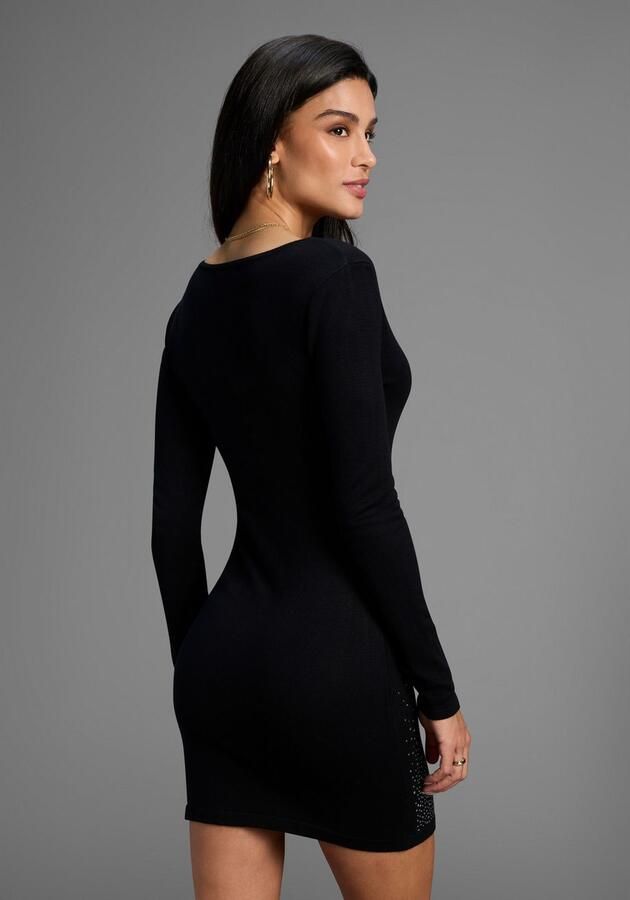 Melrose Gebreide jurk voor elegante gelegenheden mini-lengte met glitterdetails - Foto 2