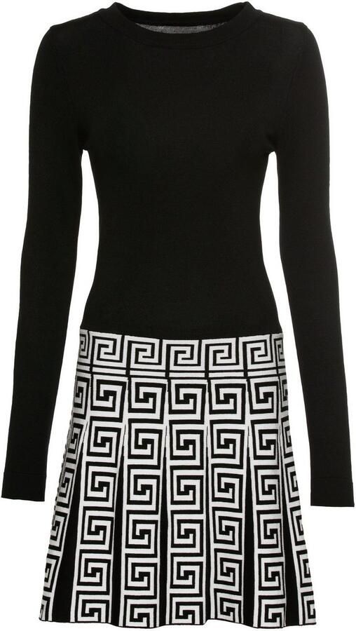 Melrose Gebreide jurk voor feestjes figuuraccentuerend met trendy jacquard patroon - Foto 6