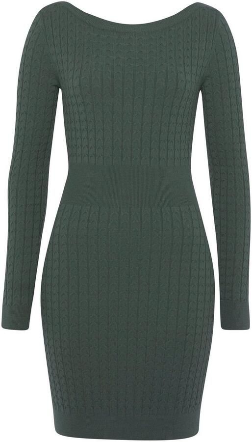 Melrose Gebreide jurk vrouwelijke pasvorm van viscosemix met kabelpatroon - Foto 8