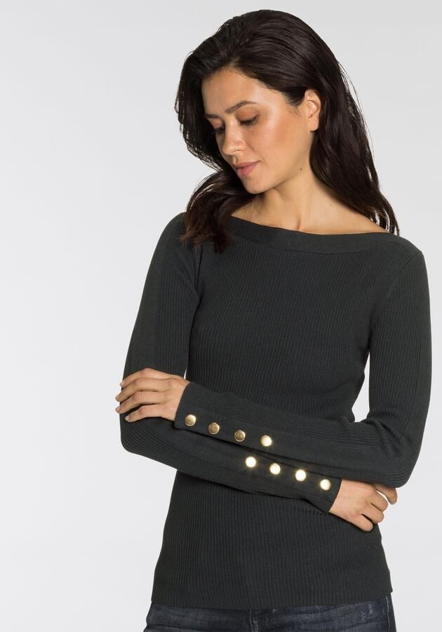 Melrose Gebreide trui van ribkwaliteit met knopen - Foto 8