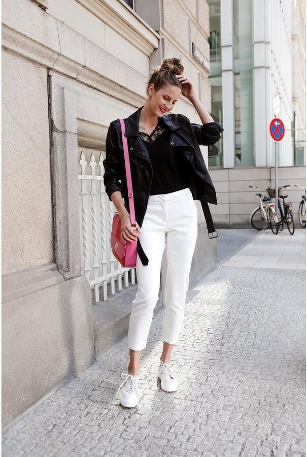 Melrose Kanten shirt getailleerde snit elastisch materiaal met kantband - Foto 7