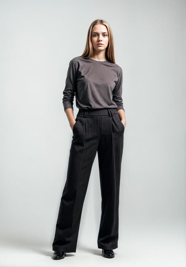 Melrose Pantalon met modieus krijtstreepje - Foto 4