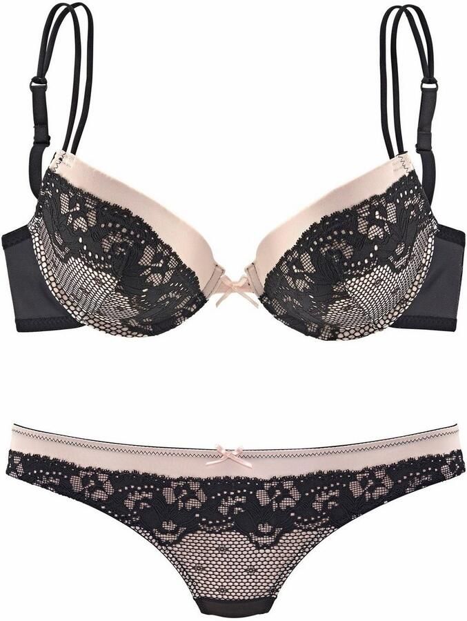Melrose Set: push-up bh dessous (set 2-delig Met string) - Foto 2
