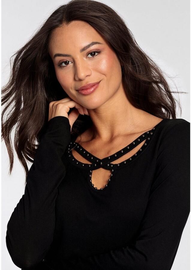 Melrose Shirt met lange mouwen getailleerde snit heuplange pasvorm van jersey - Foto 2