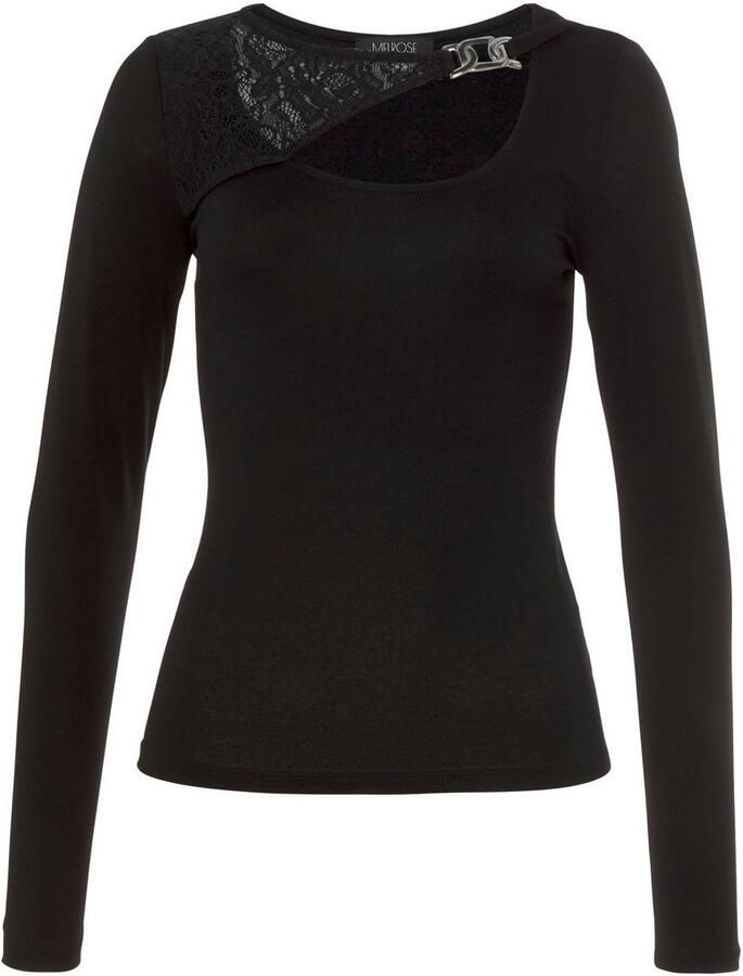 Melrose Shirt met lange mouwen Langarm effen met sierknop