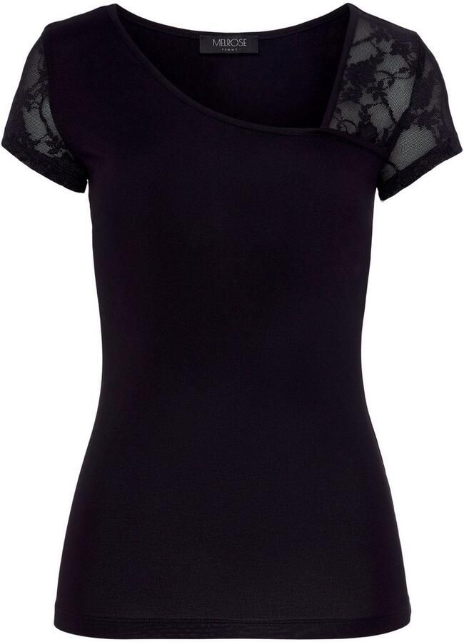 Melrose T-shirt Korte mouwen feminin gesneden asymmetrische hals - Foto 7