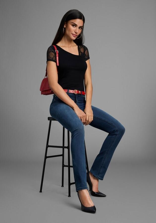 Melrose T-shirt Korte mouwen feminin gesneden asymmetrische hals - Foto 4