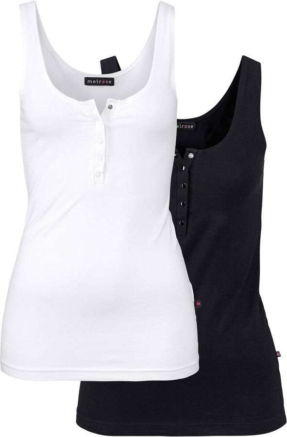 Melrose Tanktop figuuraccentuerend met knoopsluiting (set 2-delig) - Foto 9