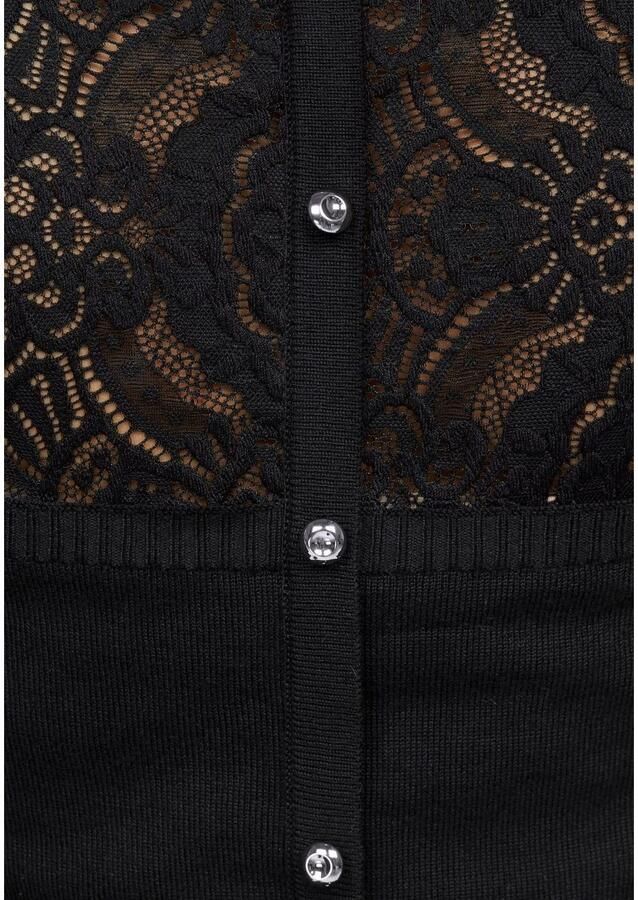 Melrose Trui met ronde hals met kant en sierknopen - Foto 3