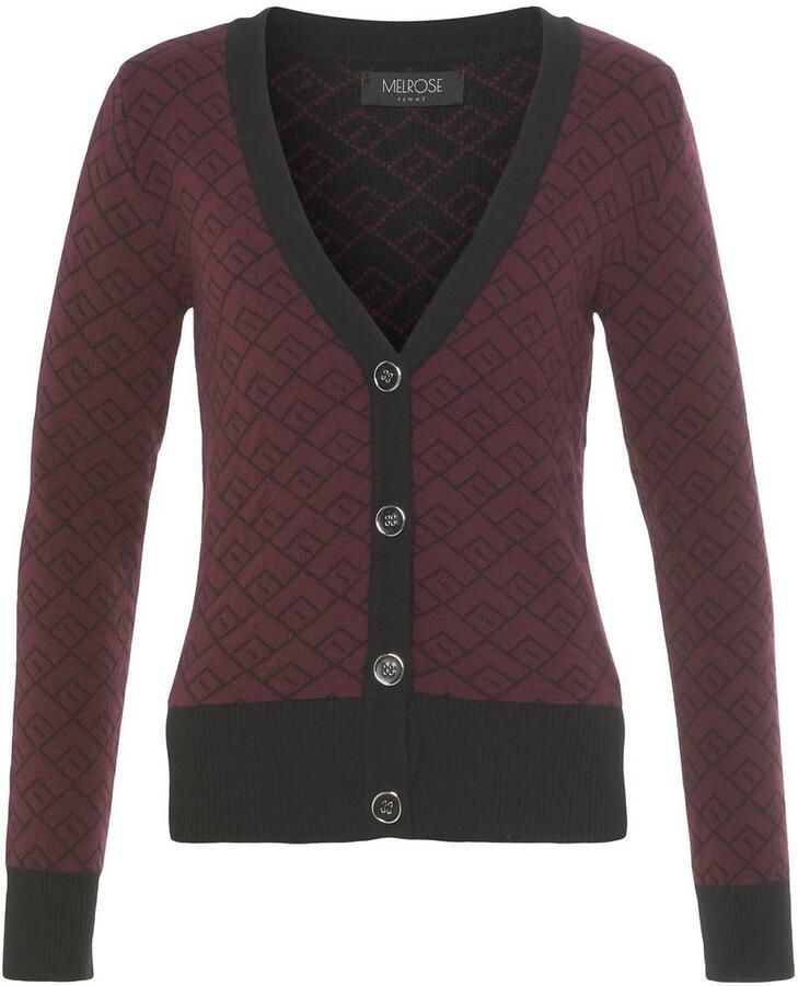 Melrose Vest in trendy jacquardpatroon met knoopsluiting