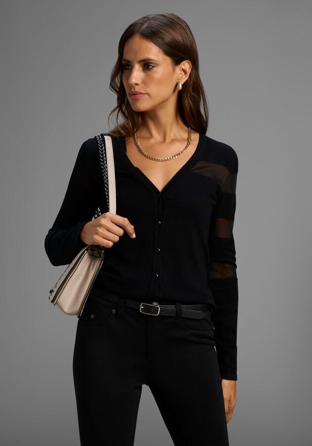 Melrose Vest met transparante strepen en knoopsluiting - Foto 5