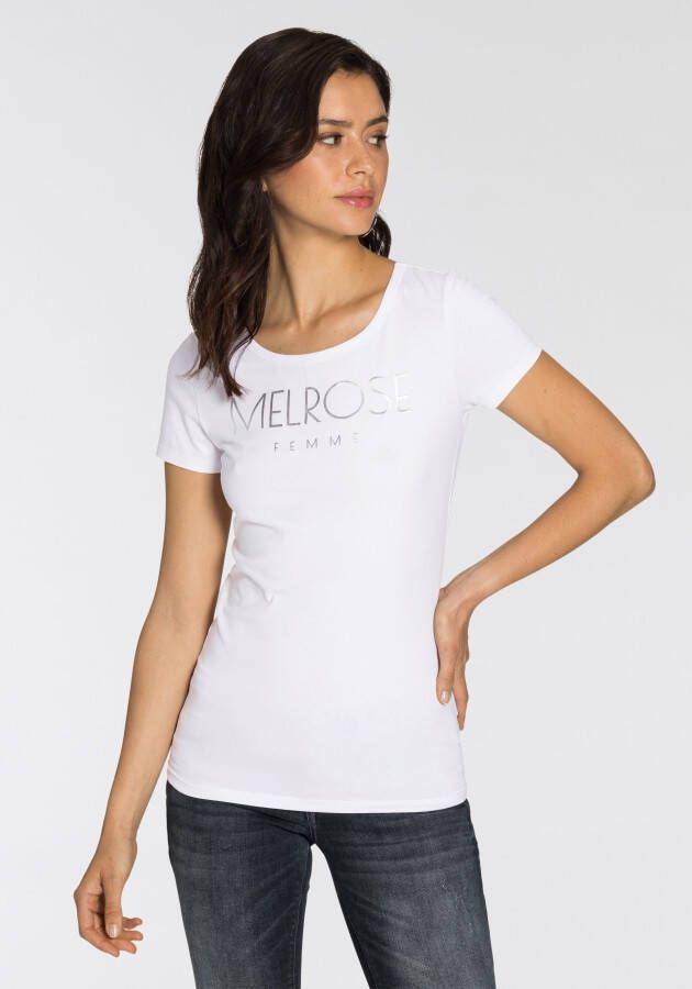 Melrose Shirt met ronde hals met logo-folieprint nieuwe collectie