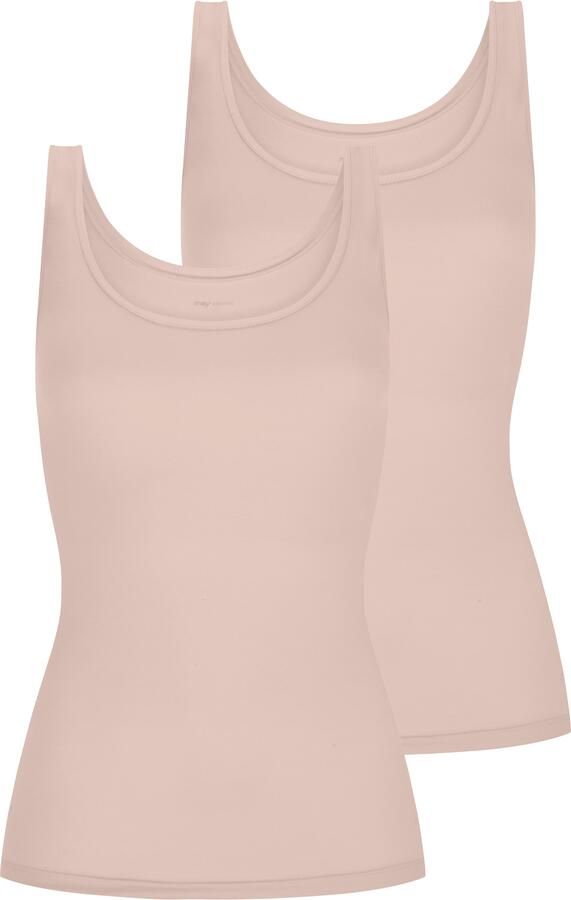 Mey Hemd Superfine Organic brede bandjes diepe ronde hals single jersey elastisch (2 stuks Set van 2) - Foto 6