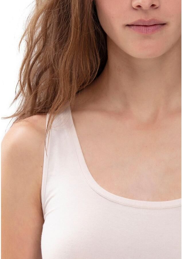 Mey Hemd Superfine Organic brede bandjes diepe ronde hals single jersey elastisch (2 stuks Set van 2)