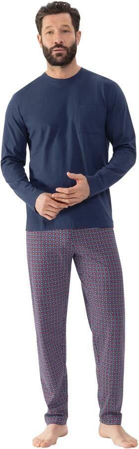 Mey Pyjama RED TILE Shirt met lange mouwen en borstzak - Foto 6